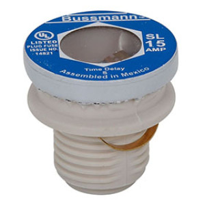 BUSSMANN SL-15PK4 15 AMP PLUG FUSE TIME DELAY TAMPER PROOF (4PK)