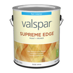 VALSPAR 31000.007 SUPREME EDGE FLAT WHITE INTERIOR PAINT & PRIMER