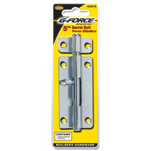 G-FORCE 43015 5" BARREL BOLT ZINC PLATED STEEL