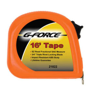 G-FORCE 21822 16' X 3/4" NEON ORANGE TAPE MEASURE