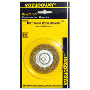 EAZYPOWER 87105 2-1/2" COARSE MOUNTED FLAT WIRE WHEEL BRUSH 1/4" SHANK 1-PACK