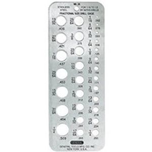 GENERAL TOOLS 24 22011 HOBBY DRILL GAGE FOR 1/16" TO 1/2" BITS STAINLESS STEEL