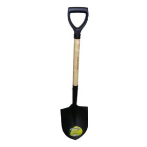 G-FORCE 52794 ECO-TOUGH DIY ROUND POINT SHOVEL WOOD HANDLE WITH PLASTIC D-GRIP