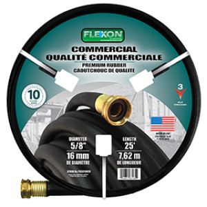 FLEXON PH5825 5/8" X 25' PREMIUM BLACK RUBBER HOT WATER HOSE