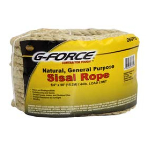 G-FORCE 26070 1/4" X 50' TWISTED SISAL ROPE
