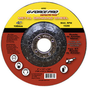 G-FORCE 44362 METAL CUTTING BLADE 4" X 1/4" X 5/8" DEPRESSED CENTER TYPE 27