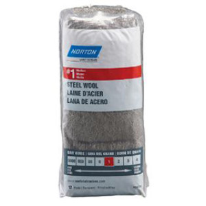 NORTON 68116 GRADE 1 MEDIUM STEEL WOOL 12 PAD LOAF (#1)
