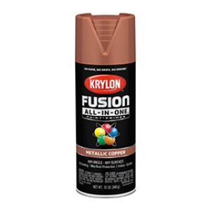 KRYLON K02768007 FUSION ALL-IN-ONE METALLIC COPPER 12 OZ INDOOR - OUTDOOR
