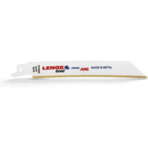 LENOX 21064 610GR 6" X 3/4" 10TPI GOLD POWER ARC RECIPROCATING SAW BLADE 5PACK
