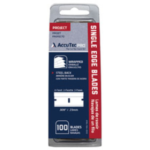 ACCUTEC PRO APBL-7064 .009 STEEL BACK SINGLE EDGE RAZOR BLADE (100PK)