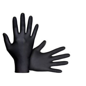 SAS 66518 7 MIL RAVEN POWDER FREE BLACK NITRILE GLOVE LARGE (100)