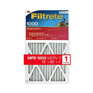 3M 9819-4 FILTRETE 12" X 20" X 1" ALLERGEN DEFENSE AIR FILTER 1000 MPR