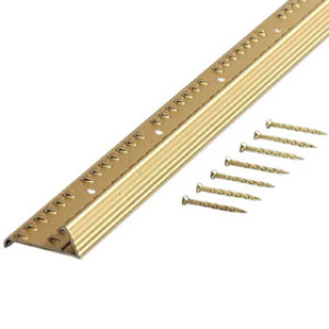 MD BUILDING 79137 72" FLUTED CARPET GRIPPER WITH TEETH IN SATIN BRASS