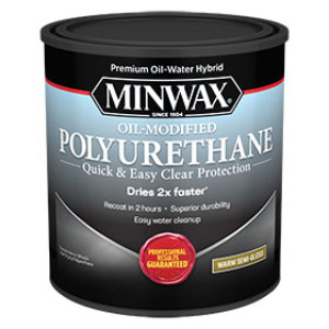 MINWAX 630200444 WATER BASED CLEAR SEMI-GLOSS OIL MODIFIED POLYURETHANE