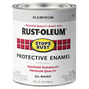RUST-OLEUM STOPS RUST 7715502 GLOSS PROTECTIVE ENAMEL METALLIC ALUMINUM PAINT