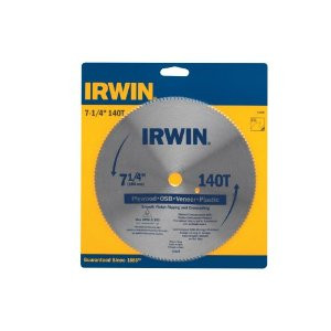 IRWIN 11840 7-1/4" 140T STEEL CIRCULAR PLYWOOD SAW BLADE