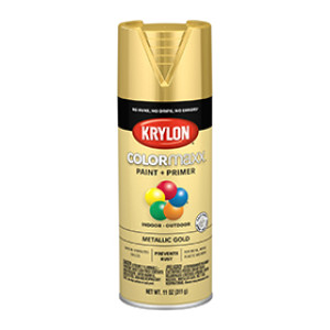 KRYLON K05588007 COLORMAXX METALLIC PAINT GOLD 11 OZ INDOOR - OUTDOOR