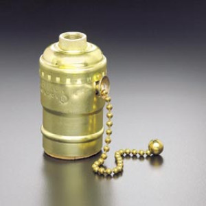 LEVITON 014-19980-0PG PULL CHAIN LAMP SOCKET POLISHED GILT