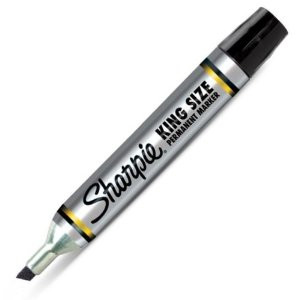SHARPIE 2178476 BLACK KING SIZE PERMANENT MARKER LARGE CHISEL TIP (1) QUICK-DR