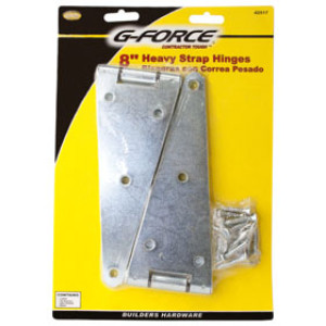 G-FORCE 42517 8" HEAVY STRAP HINGES ZINC PLATED PAIR