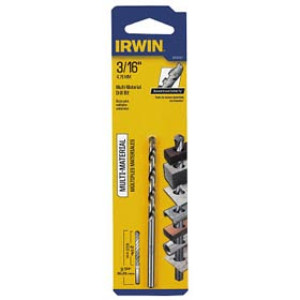 IRWIN 4935107 3/16" X 3-3/4" MULTI MATERIAL JOBBER LENGTH DRILL BIT