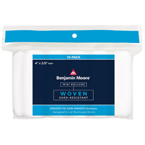 BENJAMIN MOORE U66302-018 4" X 3/8" WOVEN MINI ROLLER COVERS 10PK USA