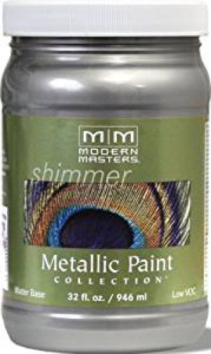 MODERN MASTERS ME591-32 PLATINUM SATIN METALLIC PAINT SEMI-OPAQUE