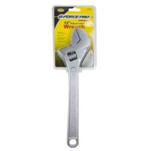 G-FORCE 24104 12" ADJUSTABLE WRENCH CHROME VANADIUM SATIN FINISH