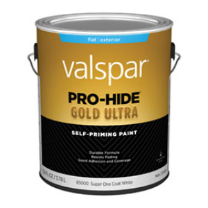 VALSPAR 65000.007 PRO-HIDE GOLD ULTRA FLAT SUPER WHITE EXTERIOR ACRYLIC PAINT