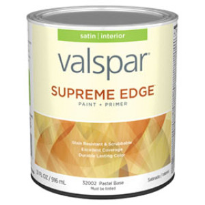 VALSPAR 32002.005 SUPREME EDGE SATIN PASTEL INTERIOR PAINT & PRIMER