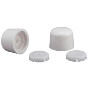 PLUMB PAK PP835-30WHL TOILET BOLT CAPS ROUND SNAP ON WHITE PLASTIC