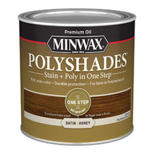 MINWAX 213964444 396 POLYSHADES SATIN HONEY WOOD STAIN