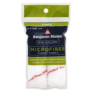 BENJAMIN MOORE U66200-018 4" X 3/8" MICROFIBER MINI ROLLER COVERS 2PK USA