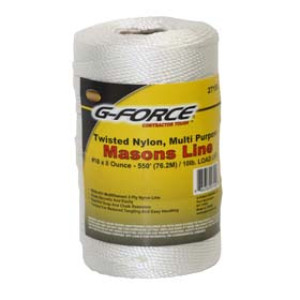 G-FORCE 27150 TWISTED NYLON MASON LINE - WHITE #18 X 1/2 LB. (550') TUBE