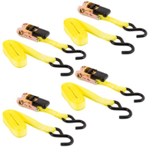 KEEPER 05506 15' X 1" PADDED HANDLE RATCHET TIE-DOWN S-HOOK 1,500 LBS (4PK)