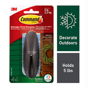 3M 17083BZ-AWES COMMAND LARGE OUTDOOR DESIGNER HOOK 1 HOOK / 2 STRIPS