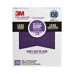 3M SHCP150-PGP20T PRO GRADE 9"X 11" 150 GRIT NO-SLIP GRIP SANDPAPER 20 SHTS/PK