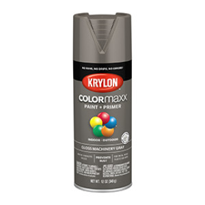 KRYLON K05599007 COLORMAXX PAINT + PRIMER GLOSS MACHINERY GRAY 12 OZ IN - OUT