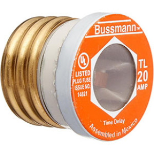 BUSSMANN BP/TL-20 20 AMP PLUG FUSE TIME DELAY EDISON BASE (3CD)