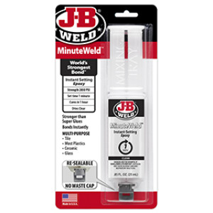 J-B WELD 50101 25 ML MINUTEWELD INSTANT SETTING EPOXY SYRINGE MULTI PURPOSE