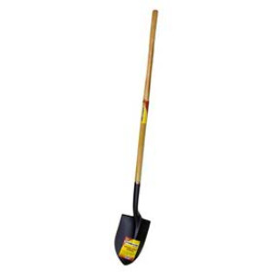 G-FORCE 52899 ROUND POINT SHOVEL 58" WOOD HANDLE WITH RUBBERIZED GRIP