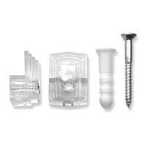 OOK 50225 1/4" PLASTIC MIRROR CLIP HOLDERS CLEAR HOLDS UP TO 20 LBS (4PK)