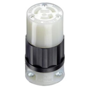 LEVITON 065-04729-00C 15A-125V LOCKING NYLON CONNECTOR 2 POLE 3 WIRE BLACK/WHT