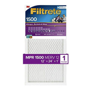 3M 2020-4 FILTRETE 12" X 24" X 1" ALLERGEN, BACTERIA & VIRUS AIR FILTER