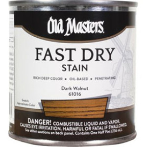 OLD MASTERS 61016 DARK WALNUT FAST DRY WOOD STAIN 1/2 PINT