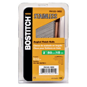 BOSTITCH FN1532 ANGLED FINISH NAILS 2" 15GA X 33 DEGREE BRITE 3655/BOX