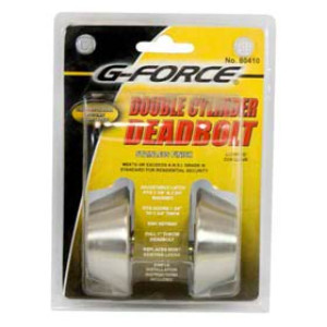 G-FORCE 80410 DOUBLE CYLINDER STAINLESS STEEL DEADBOLT KW1 KEYWAY