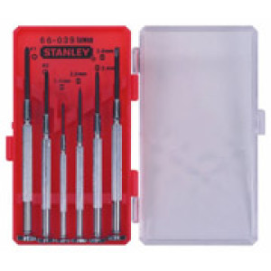 STANLEY 66-039 6PC JEWELERS PRECISION SCREWDRIVER SET PLASTIC CASE