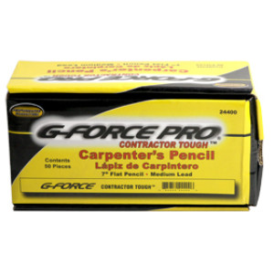 G-FORCE 24400 CARPENTERS PENCIL MEDIUM LEAD 50 PENCILS PER COUNTER DISPLAY BOX
