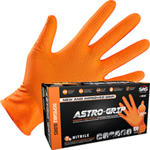 SAS 66474 7 MIL ASTRO-GRIP PF DUAL SIDED GRIP NITRILE GLOVE XLARGE(100)